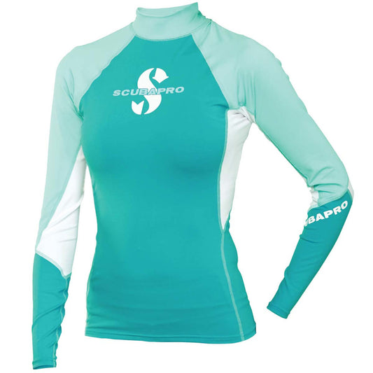 Scubapro UPF 80 T-Flex Rash Guard, Long Sleeve, Women - Caribbean