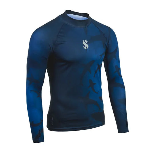 Scubapro UPF 50 T-Flex Rash Guard, Long Sleeve, Men - Shark