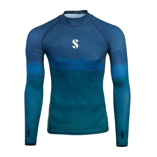 Scubapro UPF 50 T-Flex Rash Guard, Long Sleeve, Men - Wave